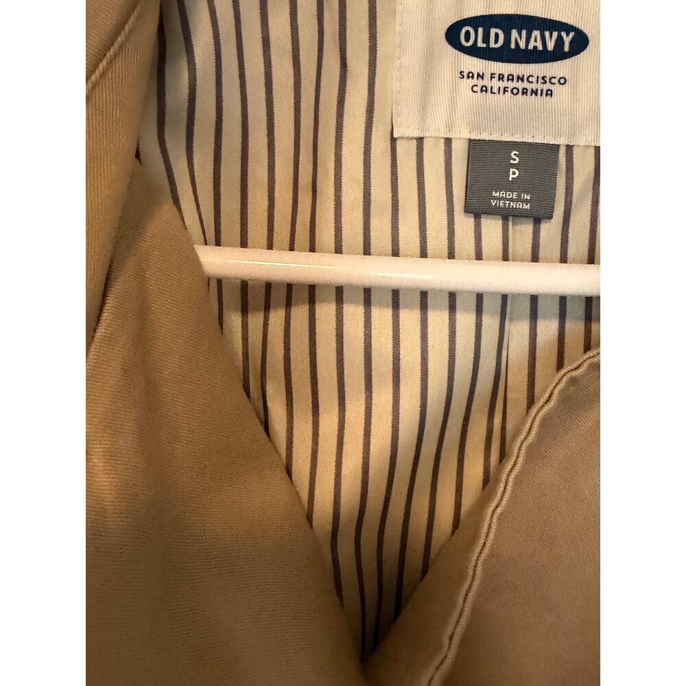 Old Navy Women's Small Tan Long Sleeve Button Water-Resistant Trench Coat - Picture 11 of 12